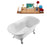 60" Streamline N100CH-WH Soaking Clawfoot Tub and Tray With External Drain