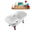 60" Streamline N100ORB-BL Soaking Clawfoot Tub and Tray With External Drain