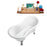 62" Streamline N1020CH-IN-WH Clawfoot Tub and Tray With Internal Drain