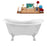 62" Streamline N1020WH-IN-BL Clawfoot Tub and Tray With Internal Drain