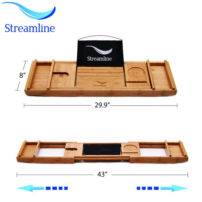 68" Streamline N103GLD-BL Clawfoot Tub and Tray With External Drain