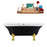 68" Streamline N103GLD-BNK Clawfoot Tub and Tray With External Drain