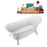 59" Streamline N1100CH-IN-WH Clawfoot Tub and Tray With Internal Drain