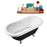 59" Streamline N1120CH-WH Clawfoot Tub and Tray With External Drain