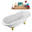 67" Streamline N1121GLD-WH Clawfoot Tub and Tray With External Drain