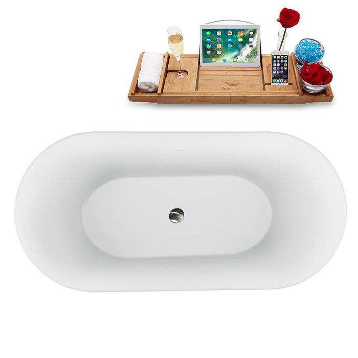 59" Streamline N1560BNK Freestanding Tub and Tray with Internal Drain
