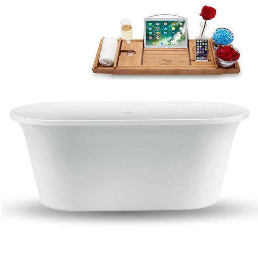 59" Streamline N1560CH Freestanding Tub and Tray with Internal Drain