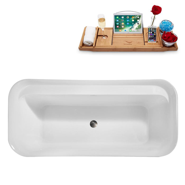 67" Streamline N1721CH Freestanding Tub and Tray With Internal Drain