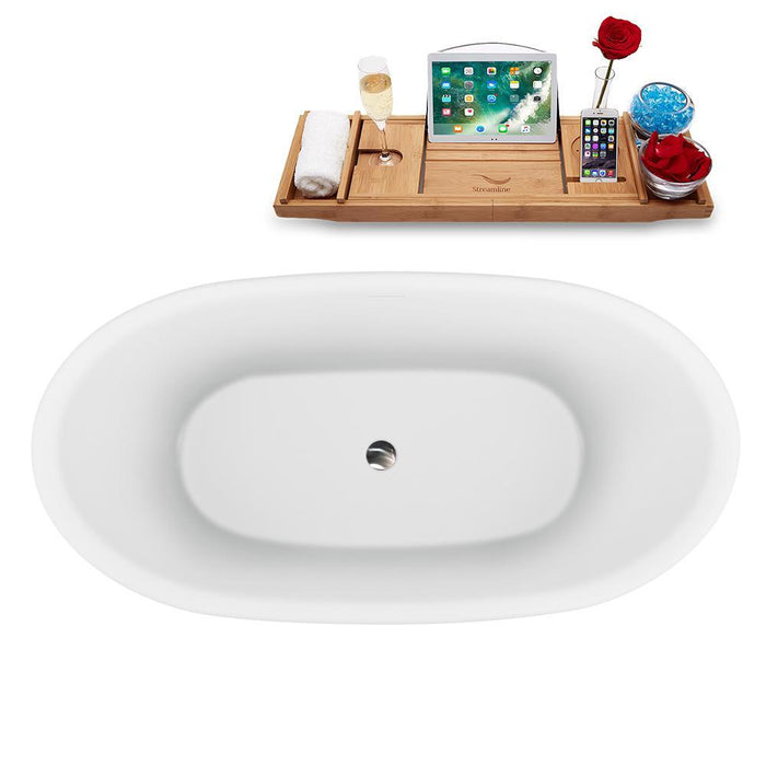 59" Streamline N1740BNK Freestanding Tub and Tray with Internal Drain