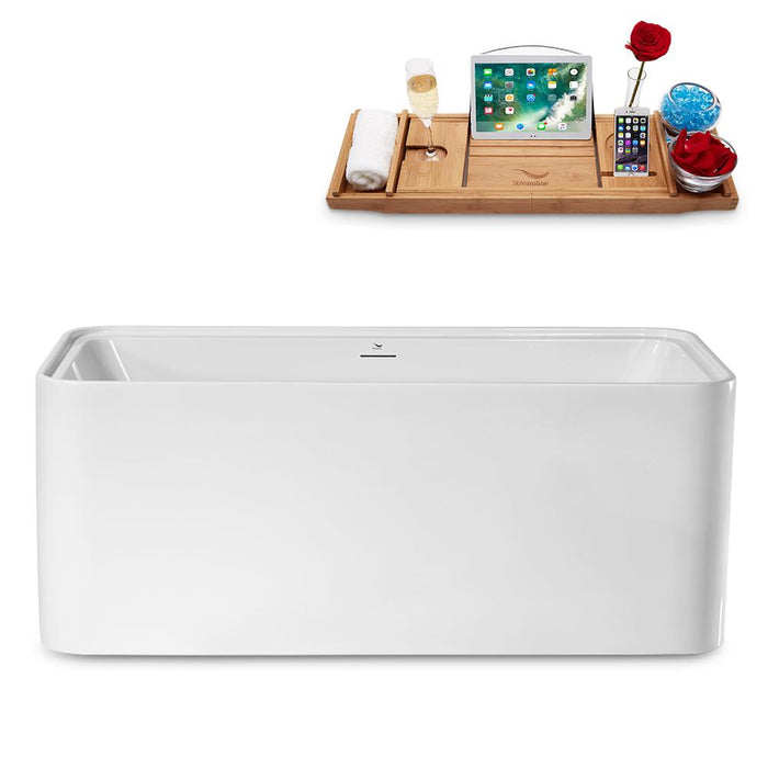 59" Streamline N2002BL Freestanding Tub and Tray With Internal Drain