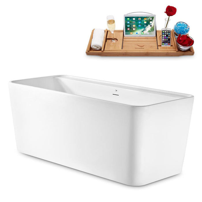 59" Streamline N2140CH Freestanding Tub and Tray With Internal Drain