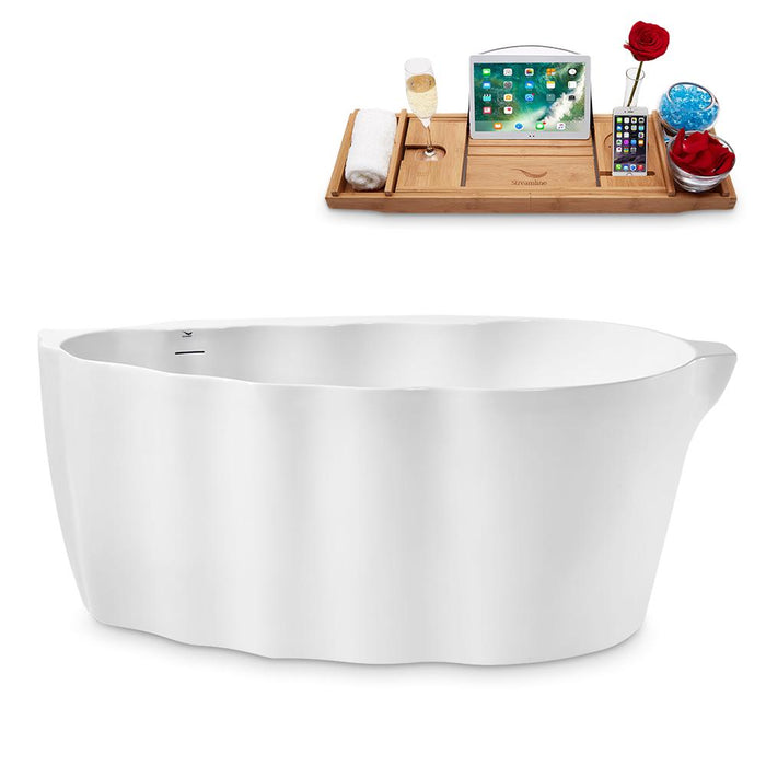 59" Streamline N2160WH Freestanding Tub and Tray With Internal Drain