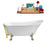 67" Streamline N340BNK-GLD Soaking Clawfoot Tub and Tray With External Drain