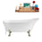 67" Streamline N340BNK-WH Soaking Clawfoot Tub and Tray With External Drain