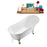 67" Streamline N340BNK-WH Soaking Clawfoot Tub and Tray With External Drain