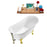 67" Streamline N340GLD-BNK Soaking Clawfoot Tub and Tray With External Drain