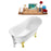 67" Streamline N340GLD-CH Soaking Clawfoot Tub and Tray With External Drain