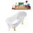 67" Streamline N340GLD-WH Soaking Clawfoot Tub and Tray With External Drain