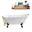 59" Streamline N341ORB-GLD Soaking Clawfoot Tub and Tray With External Drain