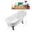 59" Streamline N341ORB-WH Soaking Clawfoot Tub and Tray With External Drain