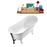 59" Streamline N341WH-BL Soaking Clawfoot Tub and Tray With External Drain