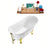 63" Streamline N342GLD-BNK Soaking Clawfoot Tub and Tray With External Drain