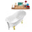 63" Streamline N342GLD-CH Soaking Clawfoot Tub and Tray With External Drain
