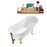 63" Streamline N342GLD-ORB Soaking Clawfoot Tub and Tray With External Drain