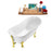 55" Streamline N343GLD-GLD Clawfoot Tub and Tray With External Drain