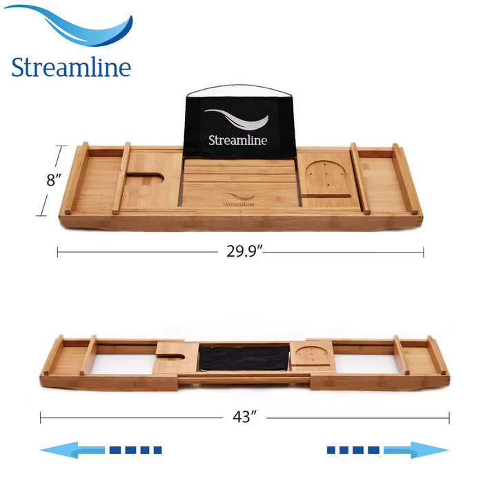 59" Streamline N344BNK-WH Clawfoot Tub and Tray With External Drain