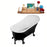 67" Streamline N345BL-BL Clawfoot Tub and Tray With External Drain