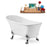55" Streamline N346CH-IN-WH Clawfoot Tub and Tray With Internal Drain