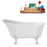 67" Streamline N349WH-IN-WH Clawfoot Tub and Tray With Internal Drain