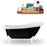 61" Streamline N481WH Clawfoot Tub and Tray With Internal Drain