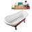 61" Streamline N482ORB-IN-WH Clawfoot Tub and Tray With Internal Drain