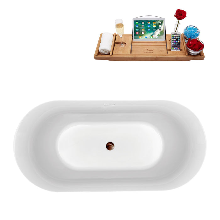 59'' Streamline N811ORB Freestanding Tub and Tray With Internal Drain
