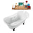60" Streamline N900BL-WH Clawfoot Tub and Tray With External Drain