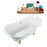 60" Streamline N920GLD-WH Clawfoot Tub and Tray With External Drain